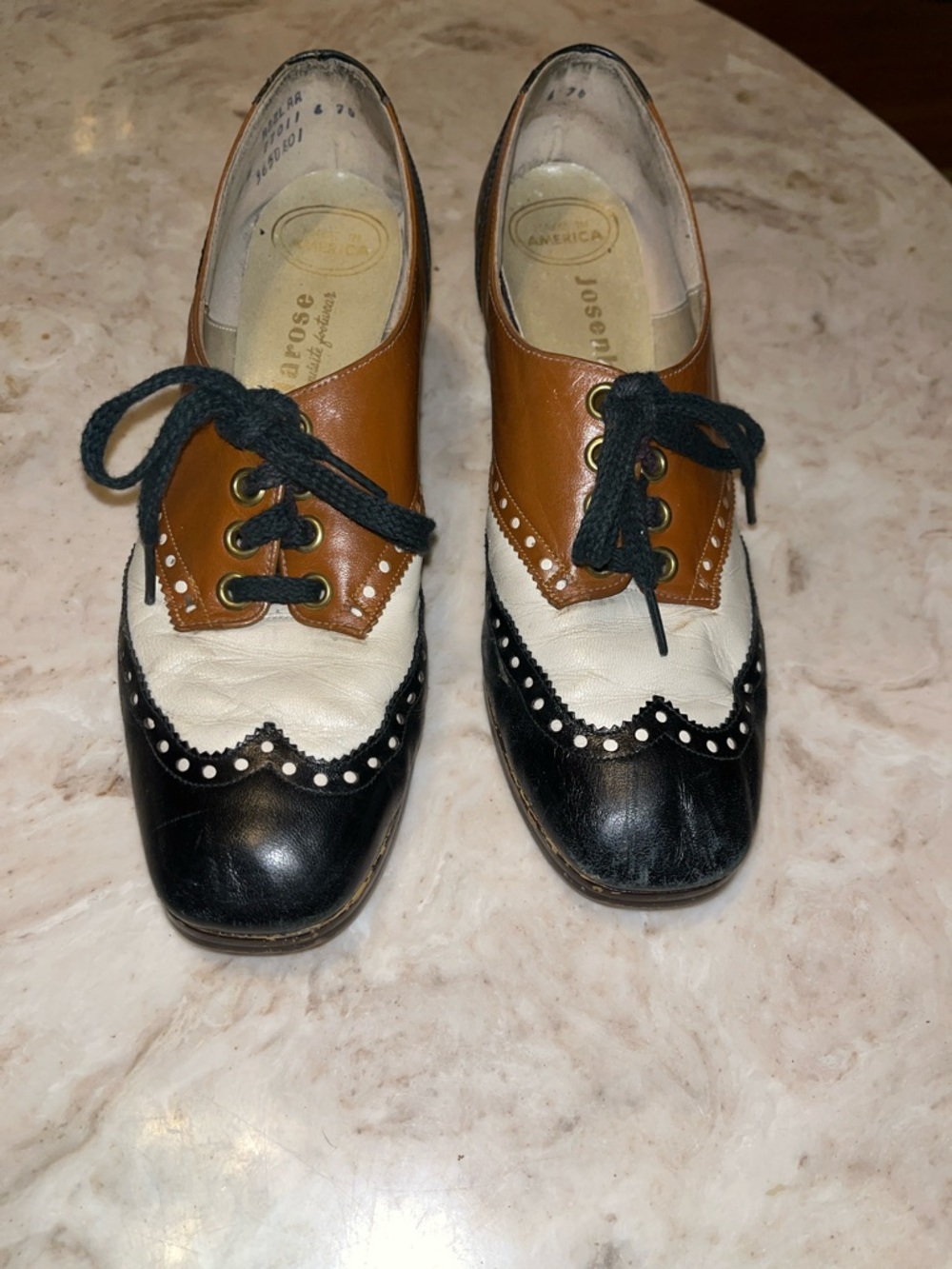 Tri-Color Women's Lace-Up Boots - Black Cream Tan